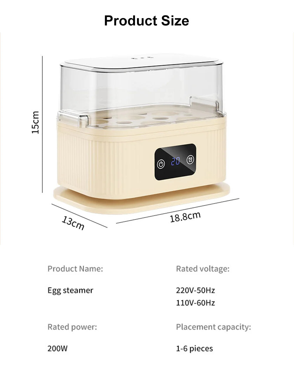 Electric Egg Boiler Mini Egg Cooker With Timer Auto-Shut Off