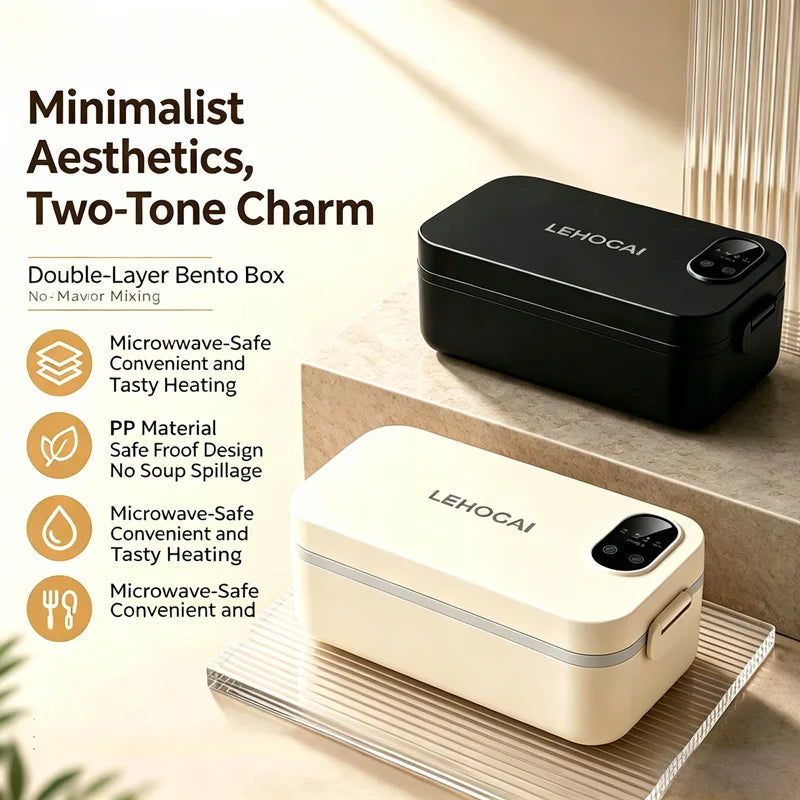 New 900ml LED Digital Display Smart Electric Heated Lunch