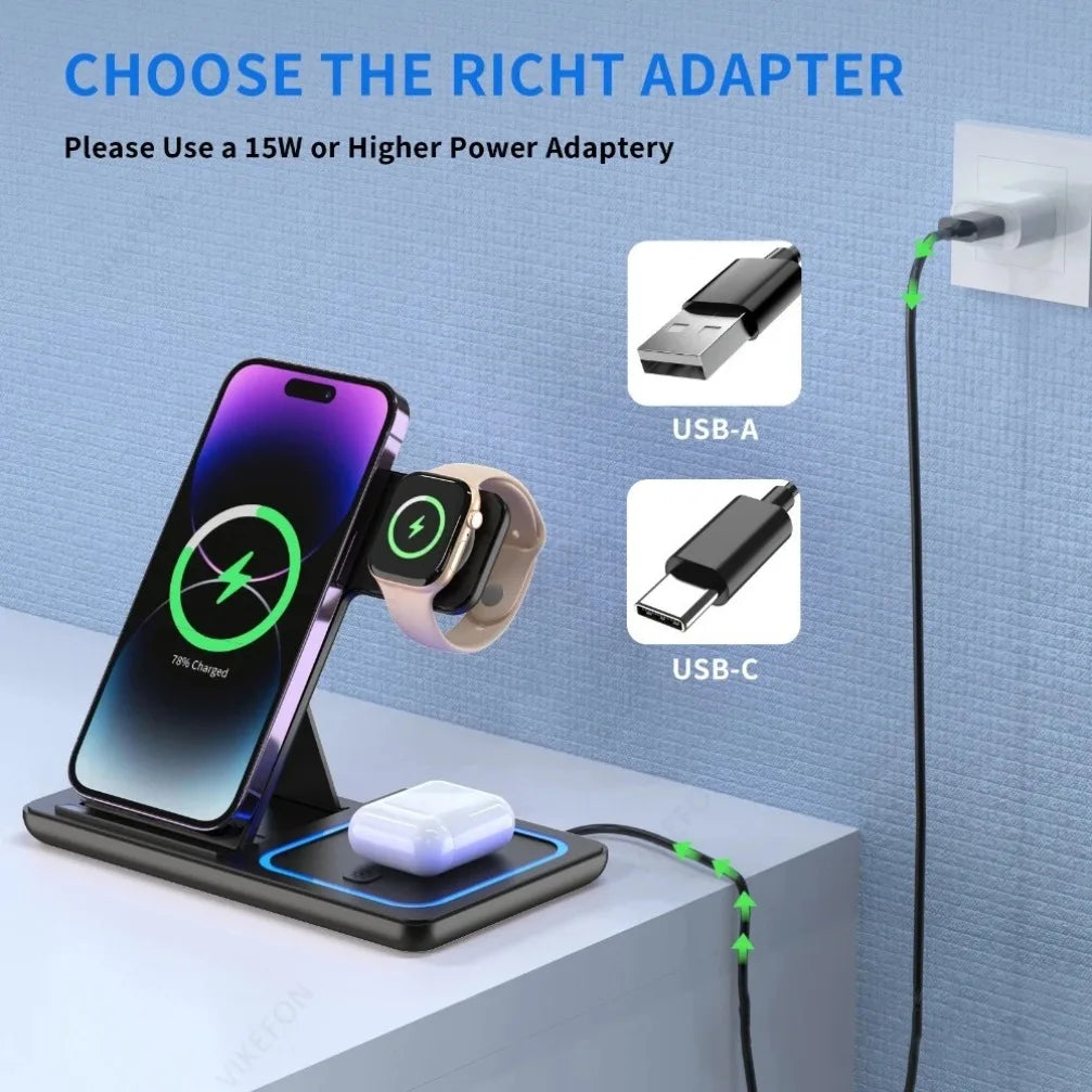 MagFlex - Foldable 3-in-1 Wireless Charger