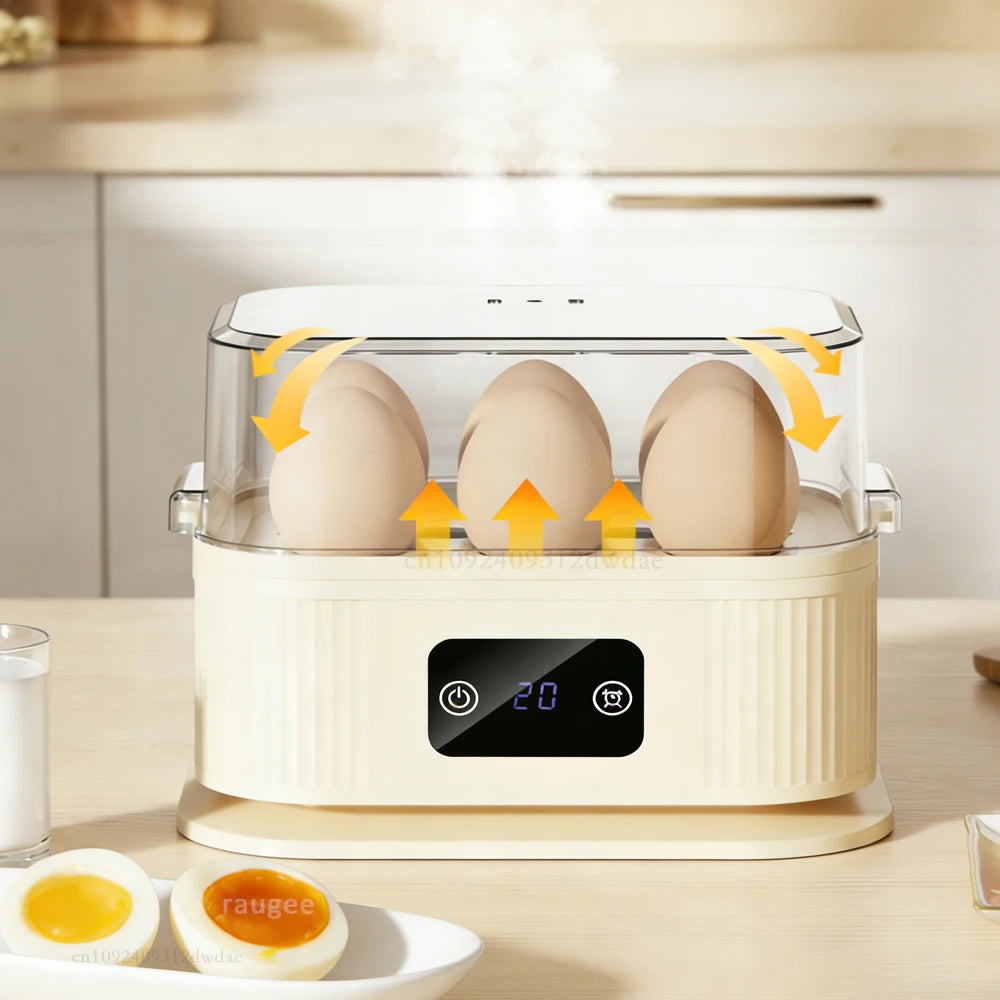 Electric Egg Boiler Mini Egg Cooker With Timer Auto-Shut Off