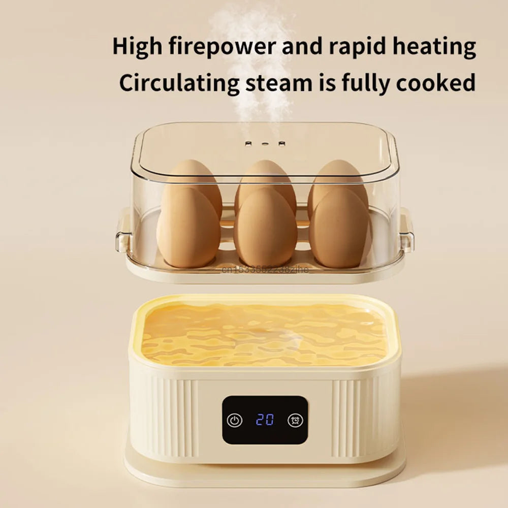 Electric Egg Boiler Mini Egg Cooker With Timer Auto-Shut Off
