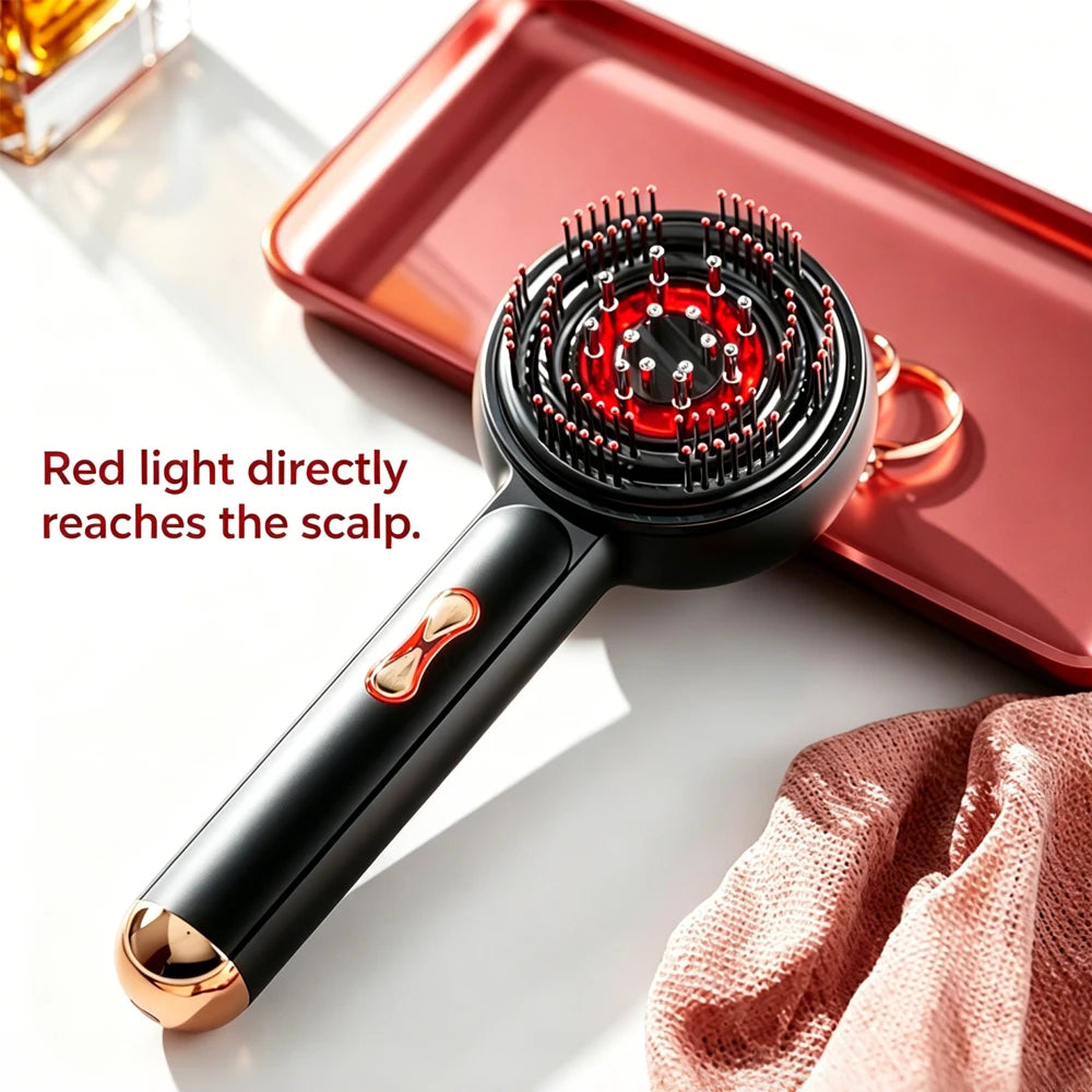 Electric Vibration Massage Comb Hair Care Massage Scalp Red Light  Anti Hair Loss Liquid Oil Applicator