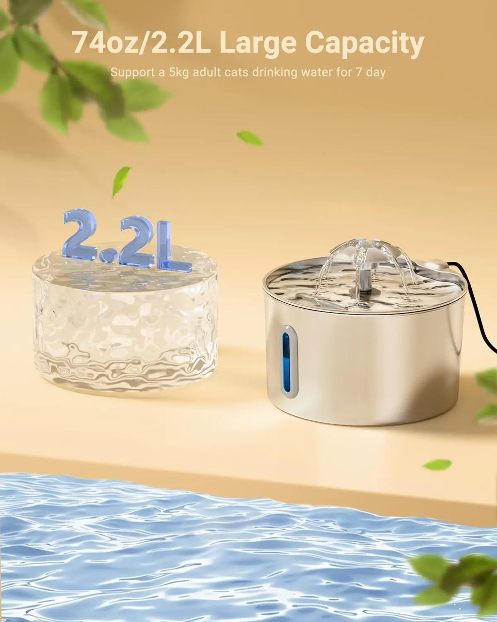 Premium Stainless Steel Pet Fountain