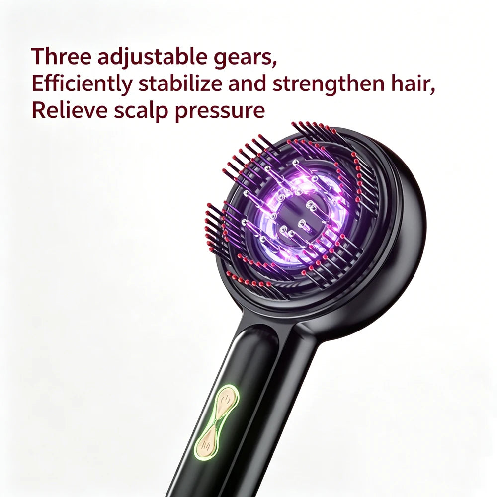 Electric Vibration Massage with Light  Scalp Brush Anti Hair Loss Liquid Oil Applicator
