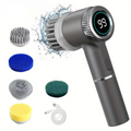 Electric Spin Scrubber With 5 Replaceable Brush Head, Three-speeerd Adjustable Handheld Rechargeable