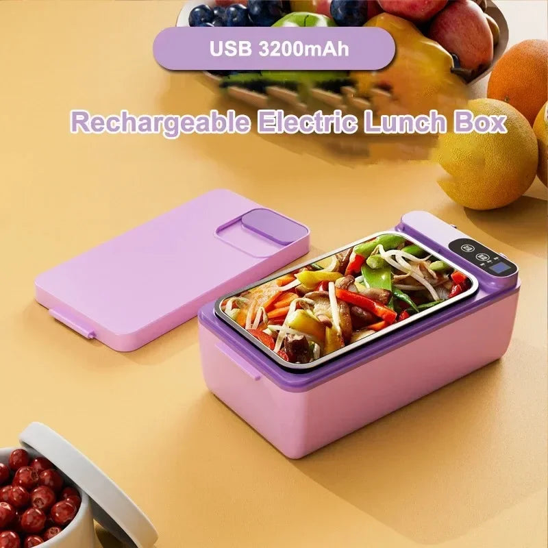 1L USB Electric Lunch Box Portable Heated Food Warmer