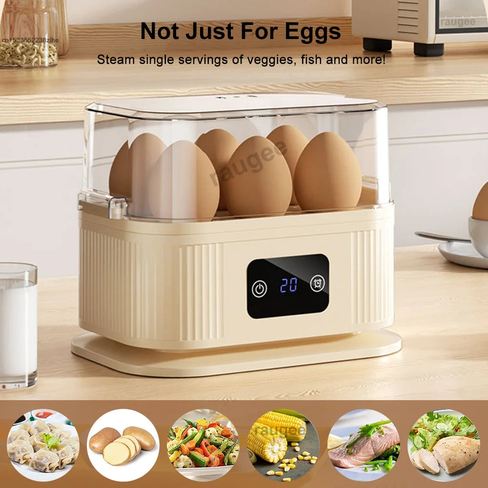 Electric Egg Boiler Mini Egg Cooker With Timer Auto-Shut Off