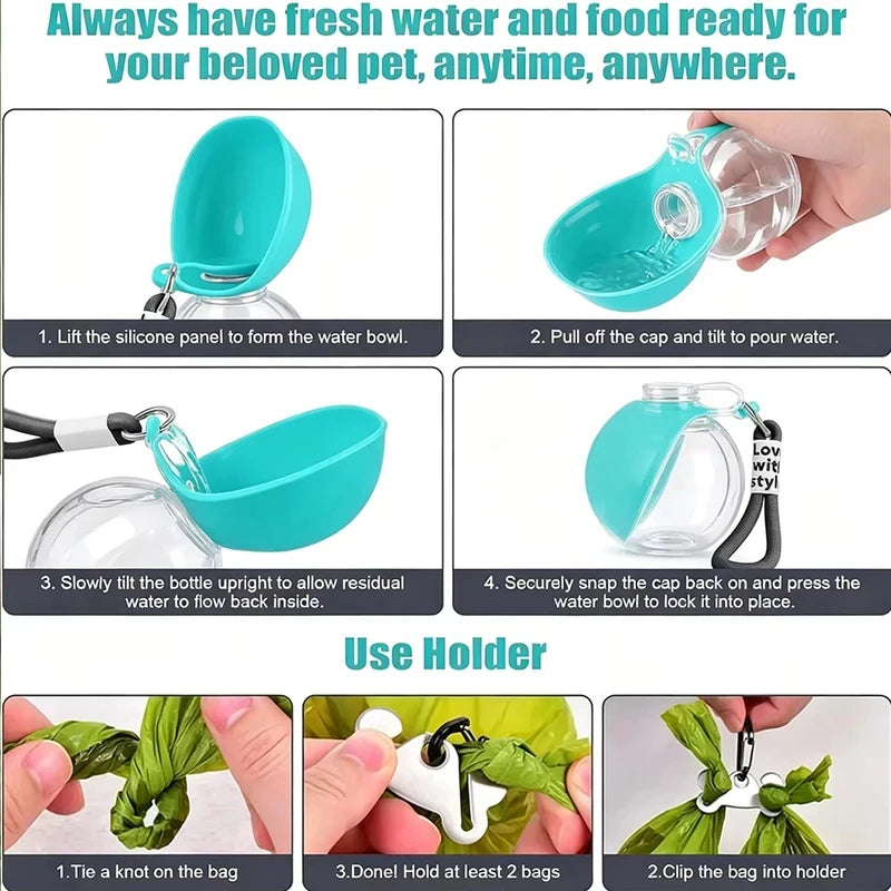 Portable 2-in-1 Water Bottle for Dogs Hydratation