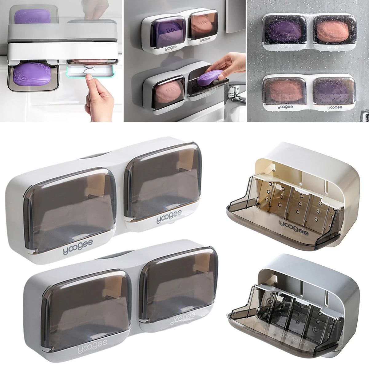 Wall Mounted Soap Holder Bathroom Self-Adhesive