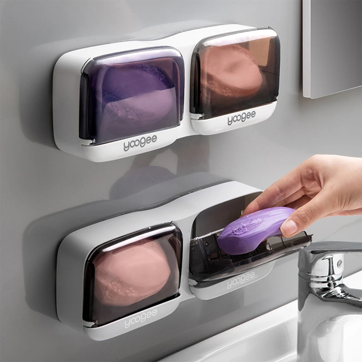 Wall Mounted Soap Holder Bathroom Self-Adhesive