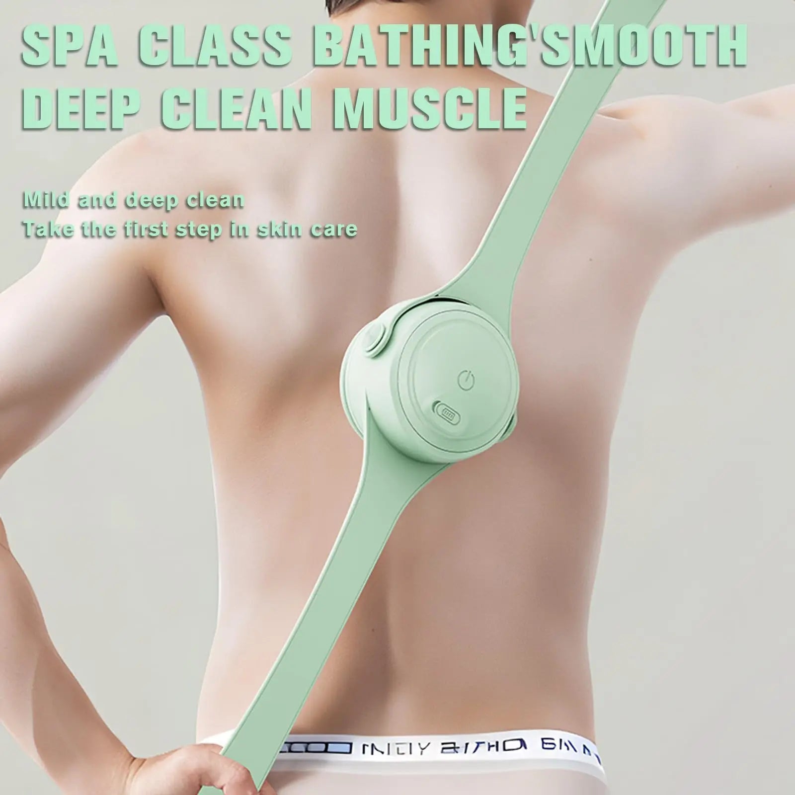 Electric Body Brush 4 Heads Waterproof Long Handle