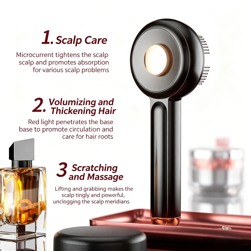 Electric Vibration Massage Comb Hair Care Massage Scalp Red Light  Anti Hair Loss Liquid Oil Applicator