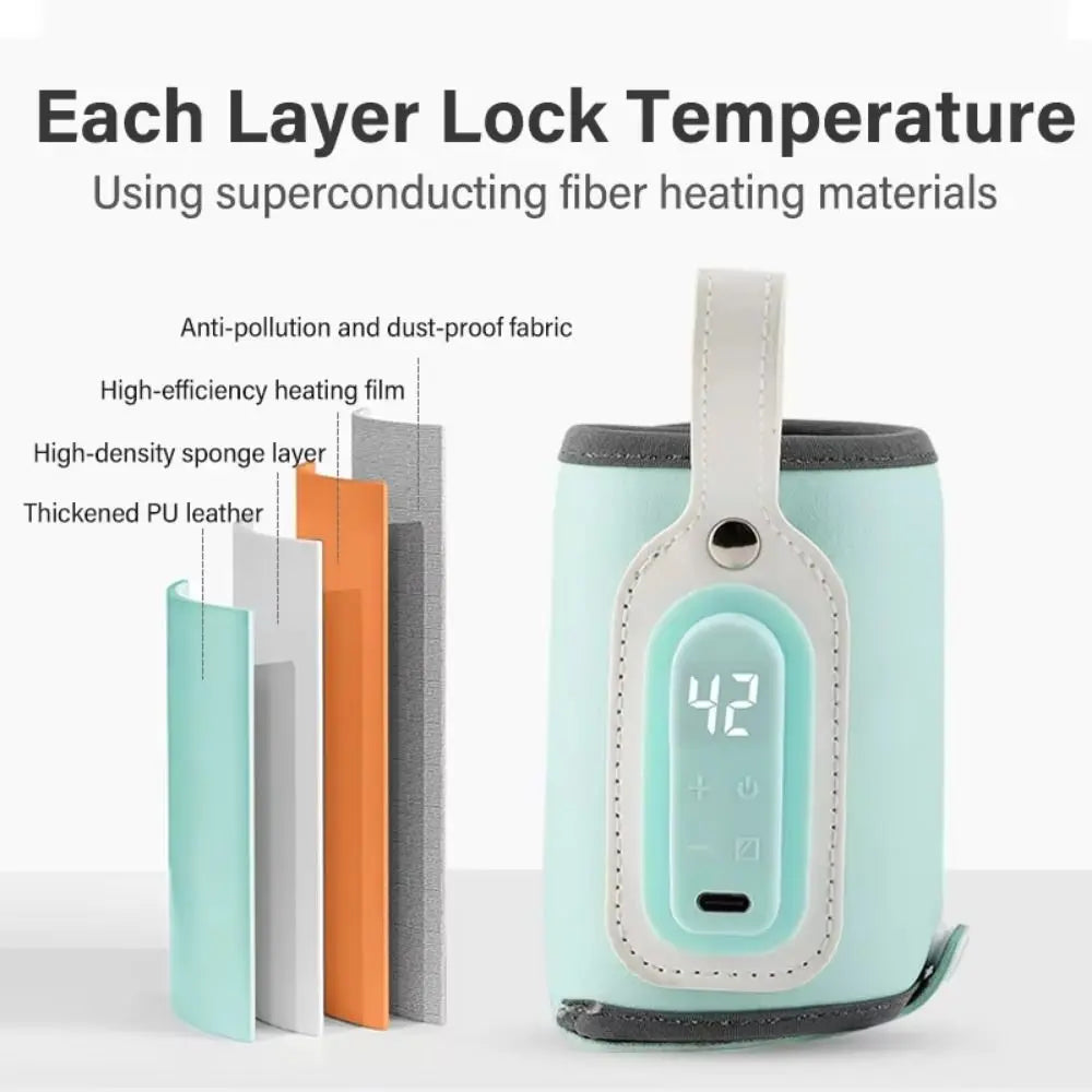 LED Display Portable Baby Bottle Warmer Temperature Adjust 24H