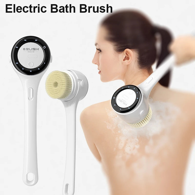 NEW Electric Shower Cleaning Brush 5 Heads 3 Gears Spinning