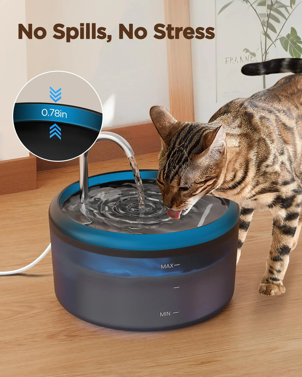 Automatic  Pet Water Fountain: 2.4L