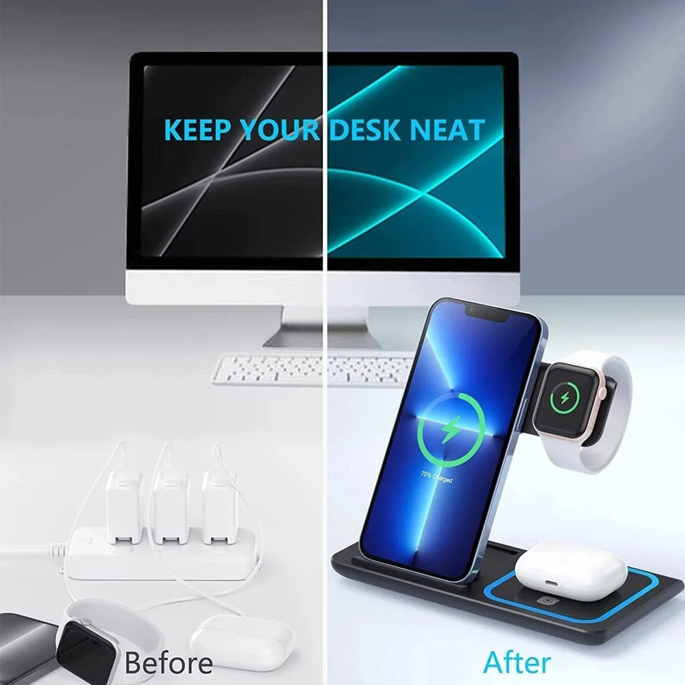 TriCharge-3in-1  Folding Wireless Station