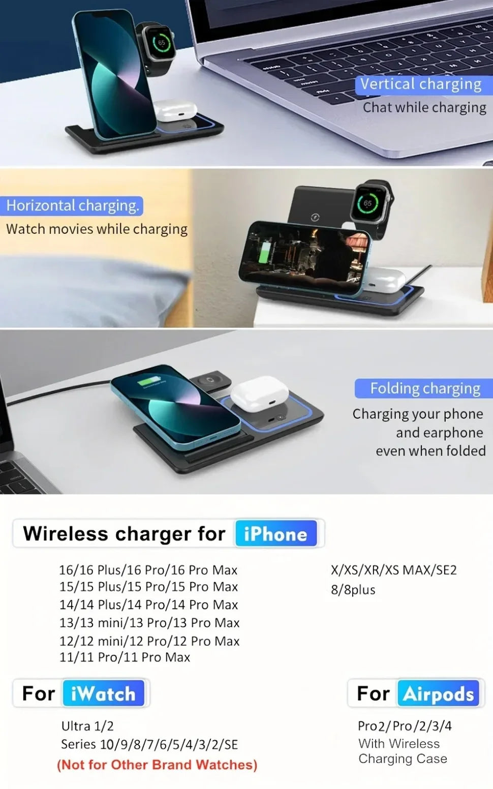 MagFlex - Foldable 3-in-1 Wireless Charger
