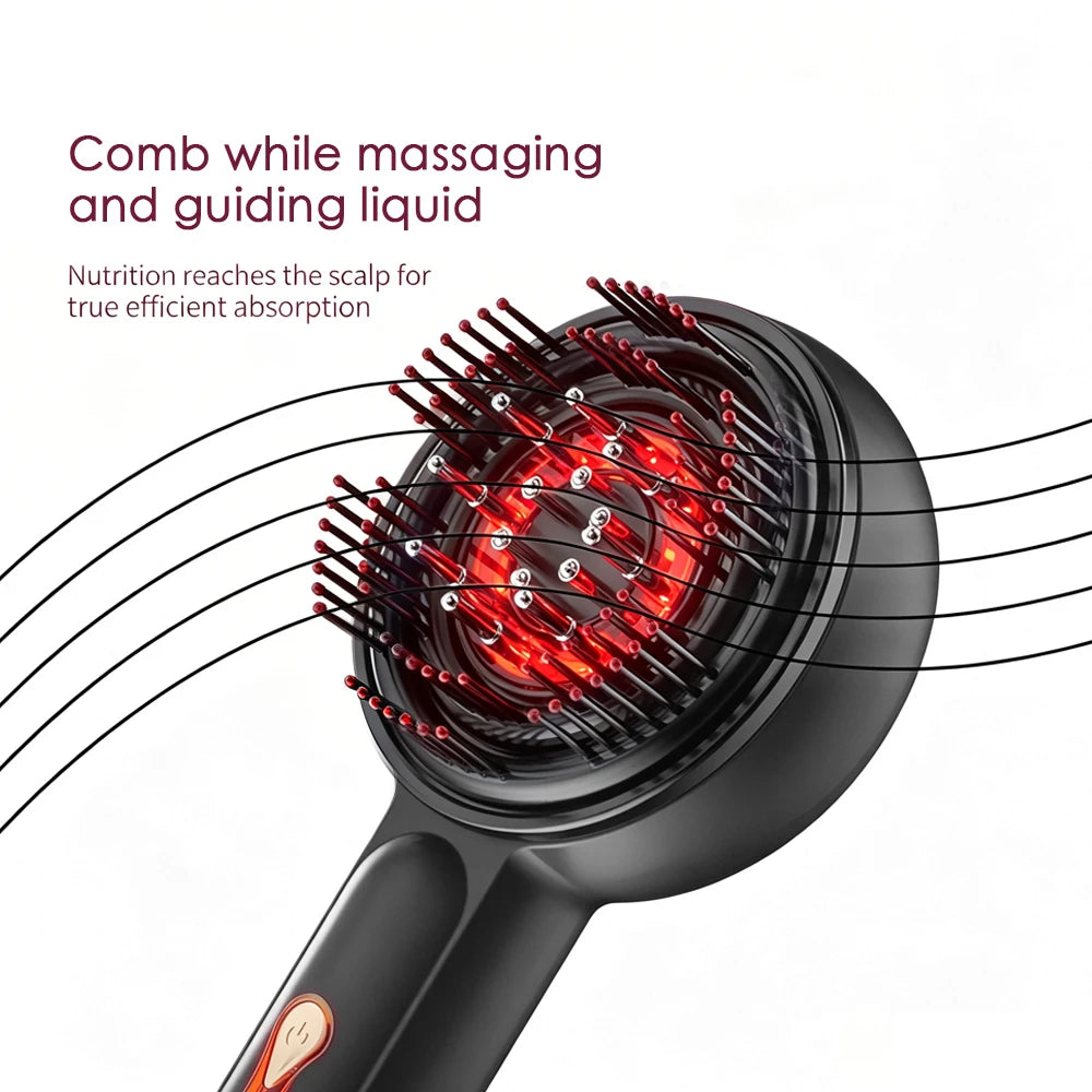 Electric Vibration Massage with Light  Scalp Brush Anti Hair Loss Liquid Oil Applicator