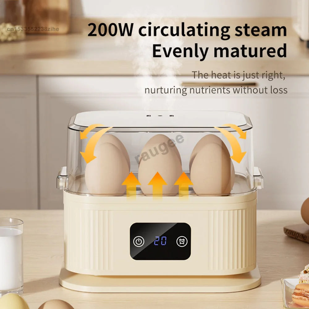 Electric Egg Boiler Mini Egg Cooker With Timer Auto-Shut Off