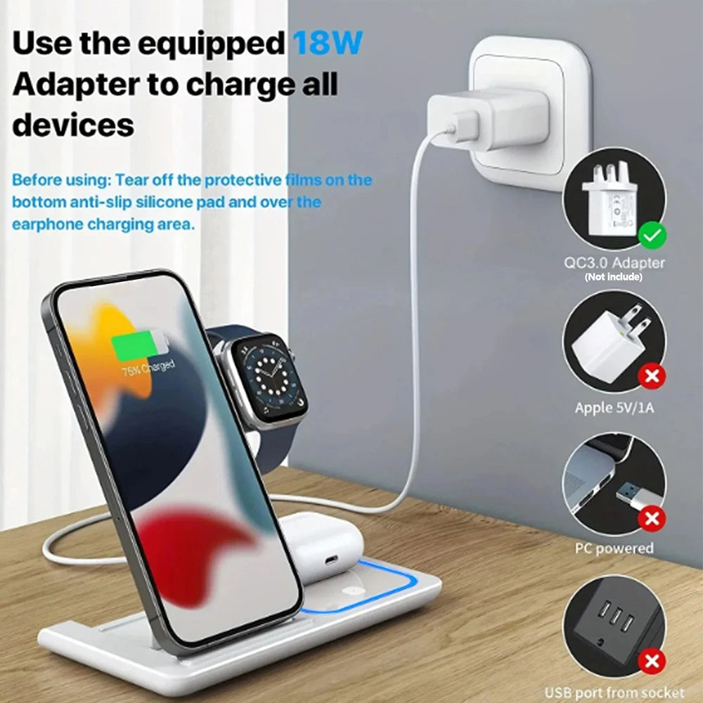 TriCharge-3in-1  Folding Wireless Station