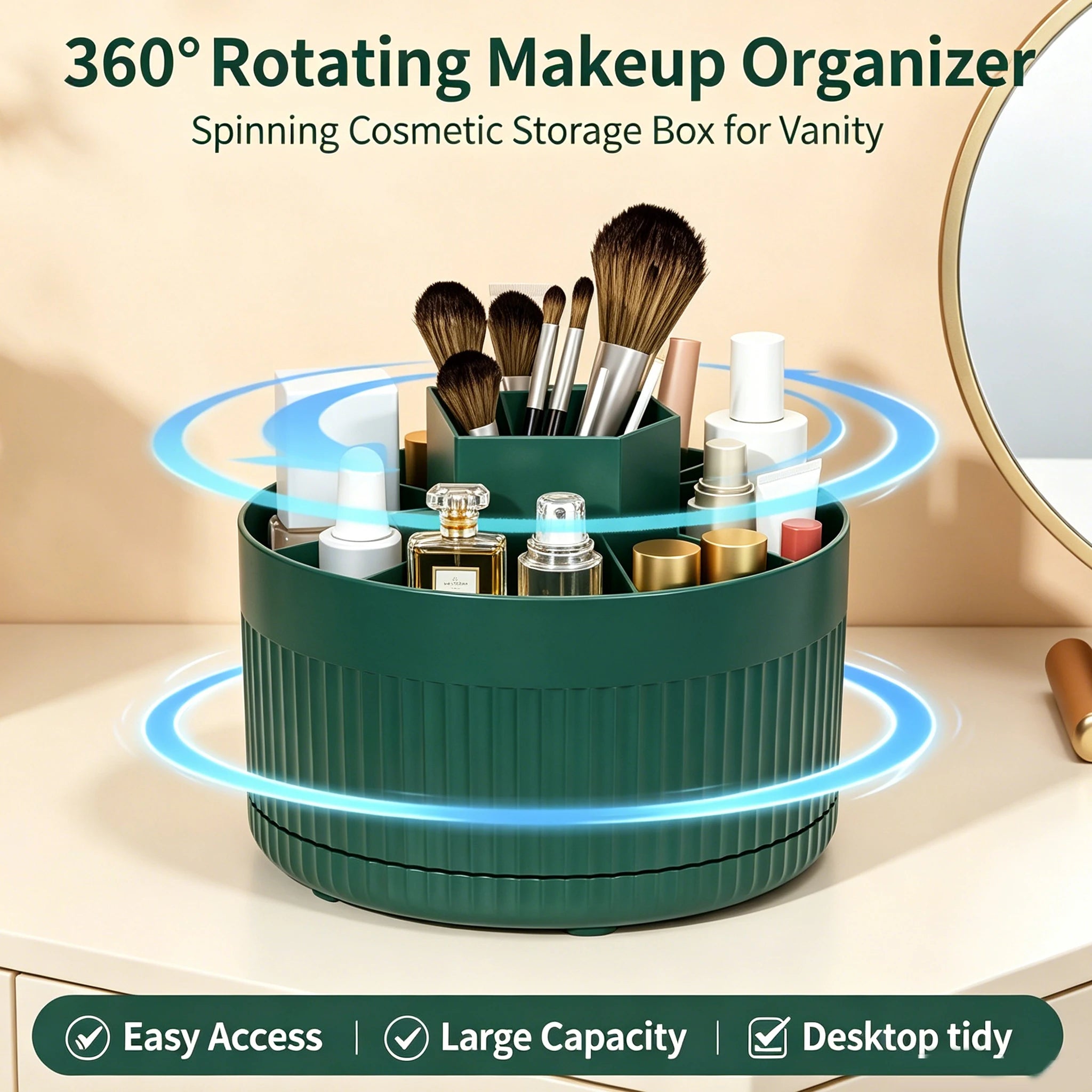 SpinGlam-360°-Degree Rotating Makeup Organizer